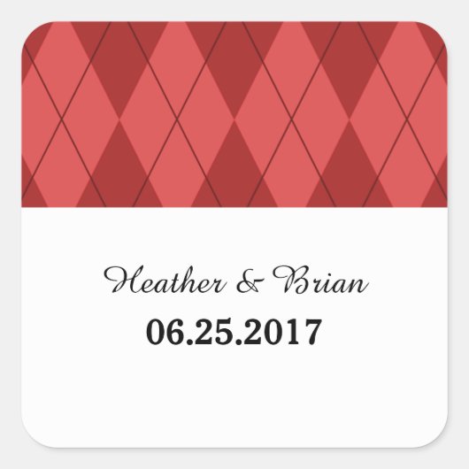 Red Raute Wedding Stickers (Vorderseite)
