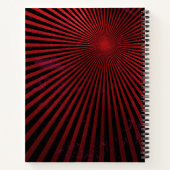 Red Rays Abstrakte Personalisierte Notebook Notizblock (Rückseite)