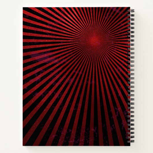 Red Rays Abstrakte Personalisierte Notebook Notizblock (Rückseite)