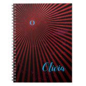 Red Rays Abstrakte Personalisierte Notebook Notizblock (Vorderseite)