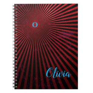 Red Rays Abstrakte Personalisierte Notebook Notizblock