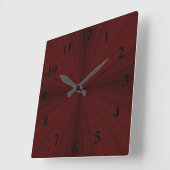 Red Rays Quarter Wall Clock Quadratische Wanduhr (Winkel)