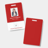 Red Real Anwesen Agent Foto Logo Abzeichen Ausweis (Front & Back)