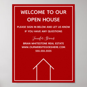 Red Real Anwesen Company Custom Open House Poster