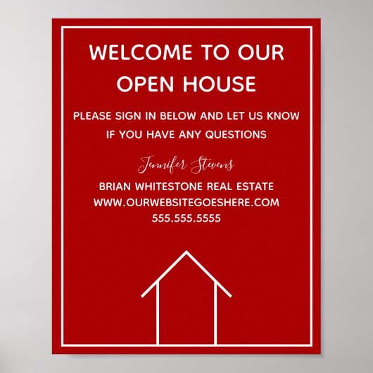 Red Real Anwesen Company Custom Open House Poster (Vorne)