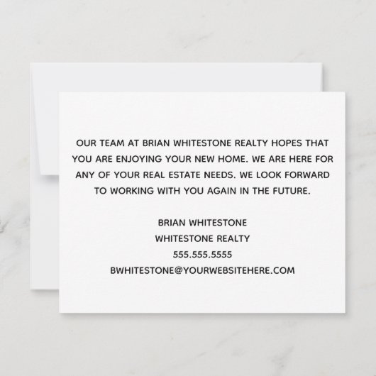 Red Real Anwesen Company Custom Zuhause Anniversar Karte (Rückseite)