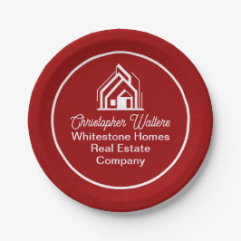 Red Real Estate Company Custom Realtor Party Pappteller