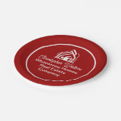 Red Real Estate Company Custom Realtor Party Pappteller (Schrägansicht)