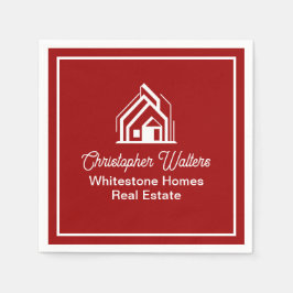 Red Real Estate Company Custom Realtor Serviette