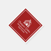 Red Real Estate Company Custom Realtor Serviette (Ecke)