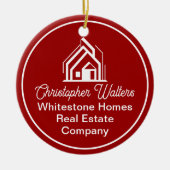 Red Real Estate Company Customized Christmas Keramik Ornament (Vorne)