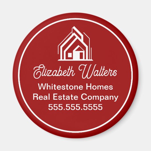 Red Real Estate Company Customized Realtor Magnet (Vorne)