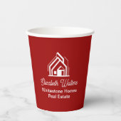 Red Real Estate Company Customized Realtor Pappbecher (Vorderseite)