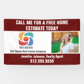 Red Real Estate Company Logo Realtor Marketing Banner (Horizontal)