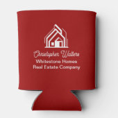 Red Real Estate Company Personalized Realtor Dosenkühler (Rückseite)