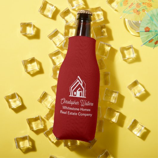 Red Real Estate Company Personalized Realtor Flaschenkühler (In Situ Sommer)