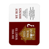 Red Realtor WIR KAUFEN HÄUSER Magnet (Vertikal)