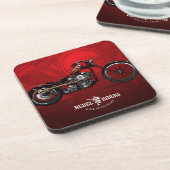 Red Rebel Rider Motorrad-Untersetzer | UNTERSETZER (Linke Seite)