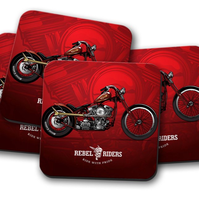 Red Rebel Rider Motorrad-Untersetzer | UNTERSETZER