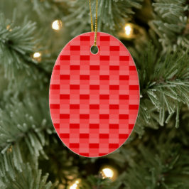 Red Red Red in Color Blocks Keramik Ornament