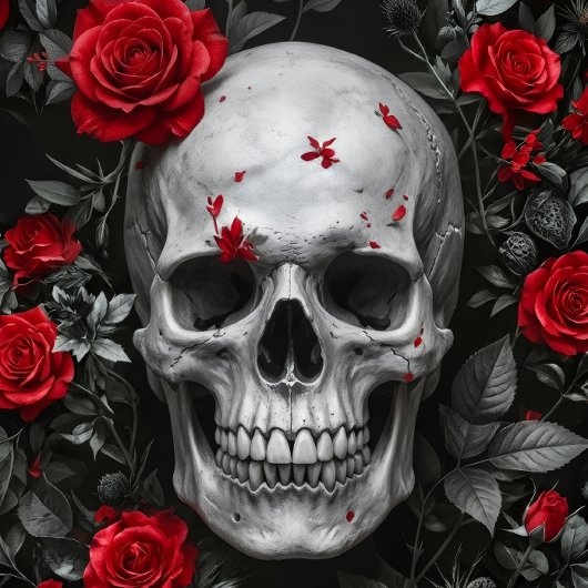 Red Red Roses Skull – Decoupage Paper Seidenpapier