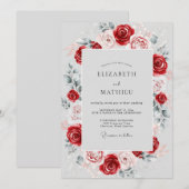 Red Refined Winter Wedding Einladung (Vorne/Hinten)
