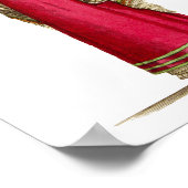 Red Regency Gown Antike französische Mode Zeichnen Poster (Ecke)