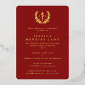 Red Registered Nurse Asclepius+Laurel Wreath Folieneinladung (Vorderseite)