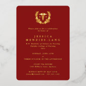 Red Registered Nurse Caduceus+Laurel Wreath Folieneinladung (Vorderseite)