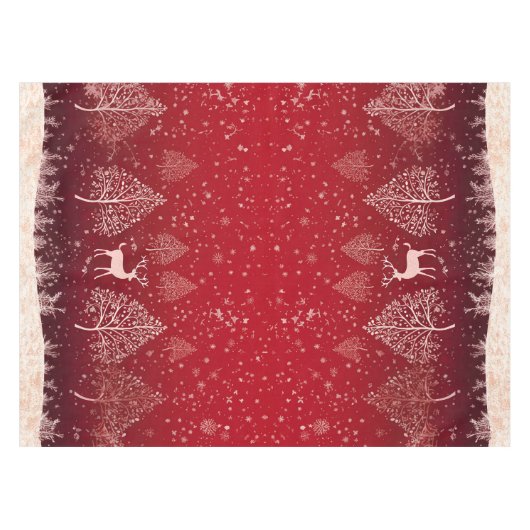 Red Reindeer Christmas Tischdecke (Vorderseite (Horizontal))