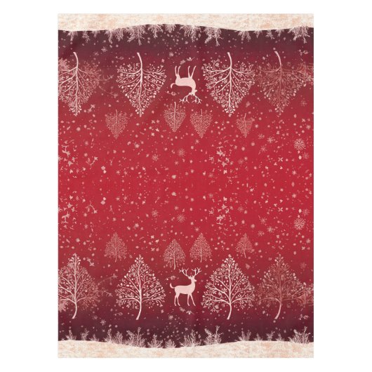 Red Reindeer Christmas Tischdecke (Vorderseite)
