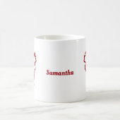 Red Reindeer Contour Personalized Name Kaffeetasse (Mittel)