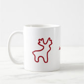 Red Reindeer Contour Personalized Name Kaffeetasse (Links)