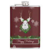 Red Reindeer Flask Flachmann (Vorderseite)