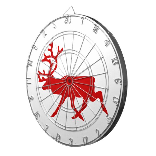 Red Reindeer / Karibik-Silhouette Dartscheibe (Vorderseite rechts)