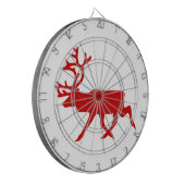 Red Reindeer / Karibik-Silhouette Dartscheibe (Vorderseite Links)
