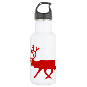 Red Reindeer / Karibik-Silhouette Edelstahlflasche