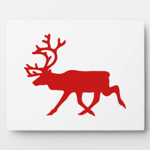 Red Reindeer / Karibik-Silhouette Fotoplatte