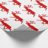 Red Reindeer / Karibik-Silhouette Geschenkpapier (Ecke)