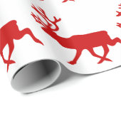 Red Reindeer / Karibik-Silhouette Geschenkpapier (Rolleneckpunkt)