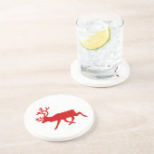 Red Reindeer / Karibik-Silhouette Getränkeuntersetzer (Seite)