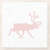 Red Reindeer / Karibik-Silhouette Glasuntersetzer (Rückseite)