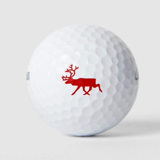Red Reindeer / Karibik-Silhouette Golfball (Vorderseite)