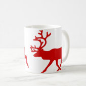 Red Reindeer / Karibik-Silhouette Kaffeetasse (VorderseiteRechts)