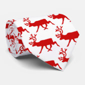 Red Reindeer / Karibik-Silhouette Krawatte (Gerollt)
