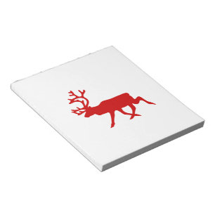 Red Reindeer / Karibik-Silhouette Notizblock
