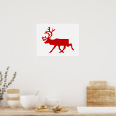Red Reindeer / Karibik-Silhouette Poster (Küche)