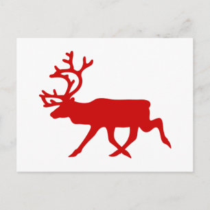 Red Reindeer / Karibik-Silhouette Postkarte