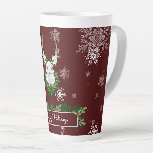Red Reindeer Latte Tasse (Rechte Ecke)