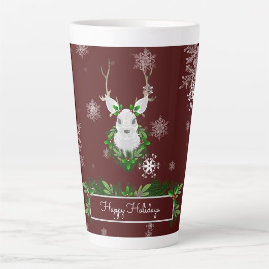 Red Reindeer Latte Tasse (Vorderseite)